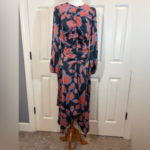 MELLODAY Black and Red Floral Long Sleeve Dress